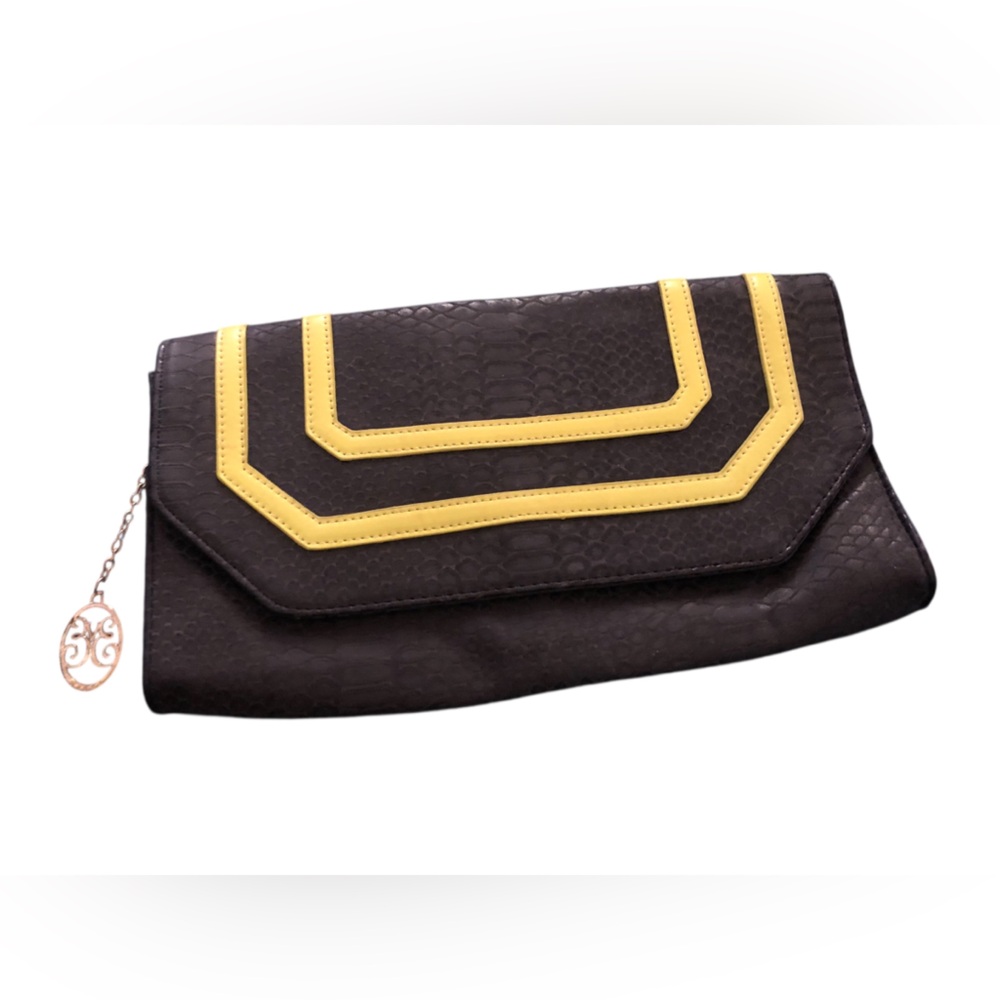 VIETA Fashion Black and Yellow Clutch